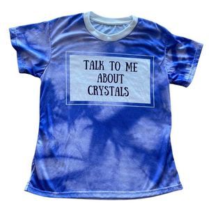 Talk to me about Crystals - Healing Crystals Psychedelic T-shirt - Size Large